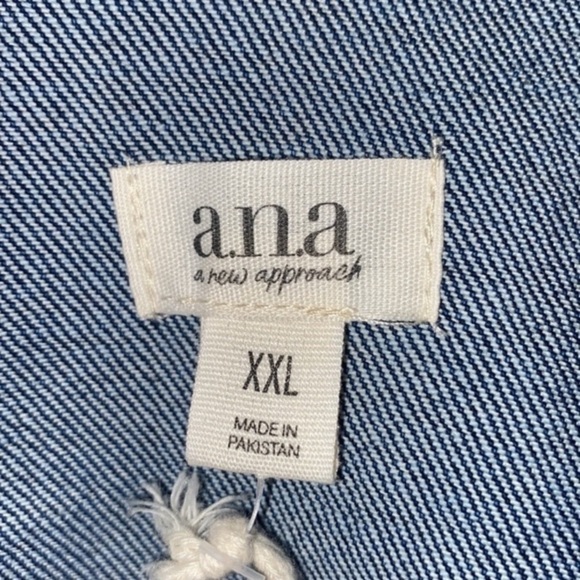 a.n.a Midweight Stretch Denim Button Blue Jean Jacket Dark Rinse Plus Size XXL - Picture 4 of 13